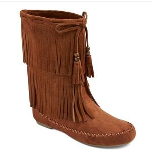 Mossimo Supply Co Chestnut Kaylee Fringe Boots Sz7